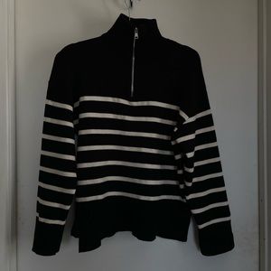 Zara Black White Striped Long Sleeve Sweater| Size S